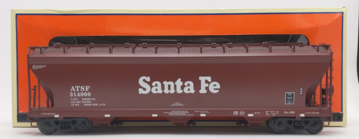 Lionel 6-27490 O Gauge Santa Fe ACF 3-Bay Aluminum Hopper #314000 EX/Box