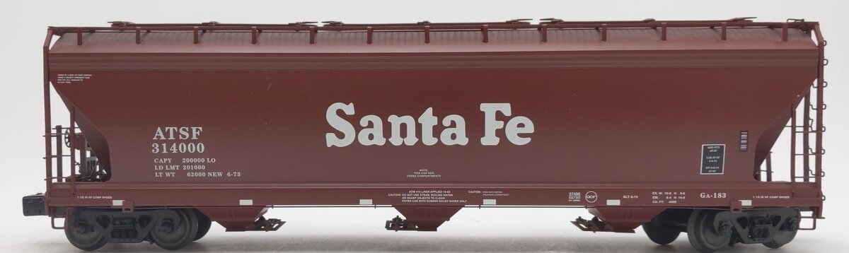 Lionel 6-27490 O Gauge Santa Fe ACF 3-Bay Aluminum Hopper #314000 EX/Box