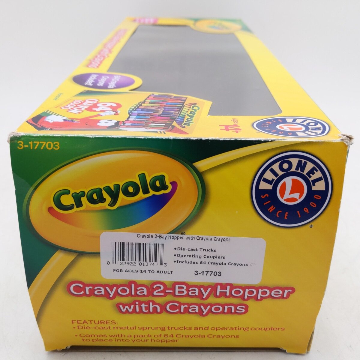 Lionel 3-17703 O Gauge Crayola 2-Bay LionScale Hopper with Crayons EX/Box