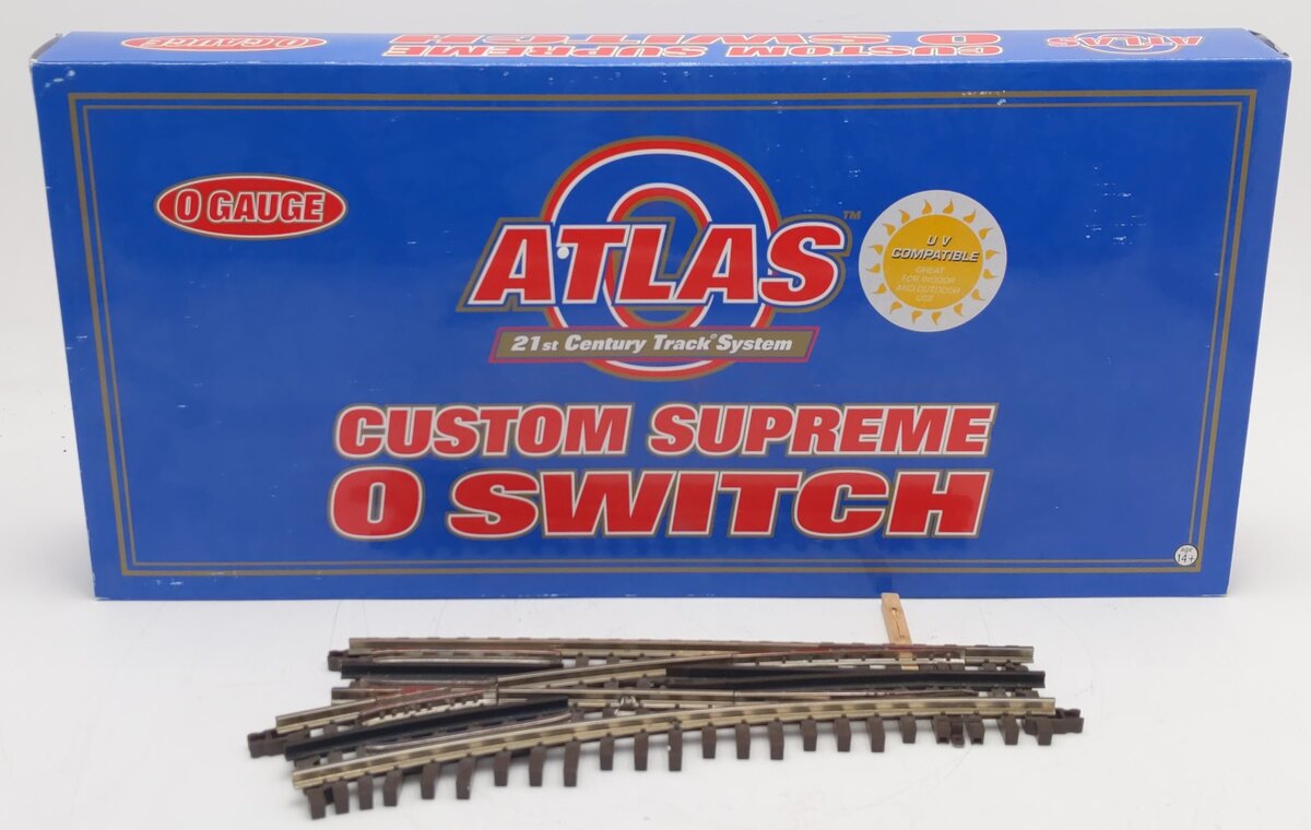 Atlas 6070 O54 Nickel Silver Left Hand Remote Switch Turnout VG/Box