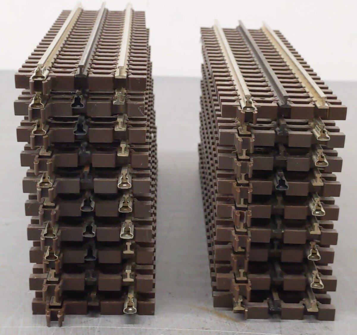 Atlas 6050 O Nickel Silver 10" Straight Track Sections with Brown Ties (19) VG
