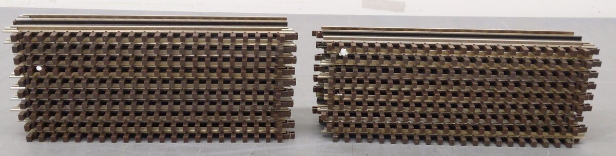 Atlas 6050 O Nickel Silver 10" Straight Track Sections with Brown Ties (19) VG