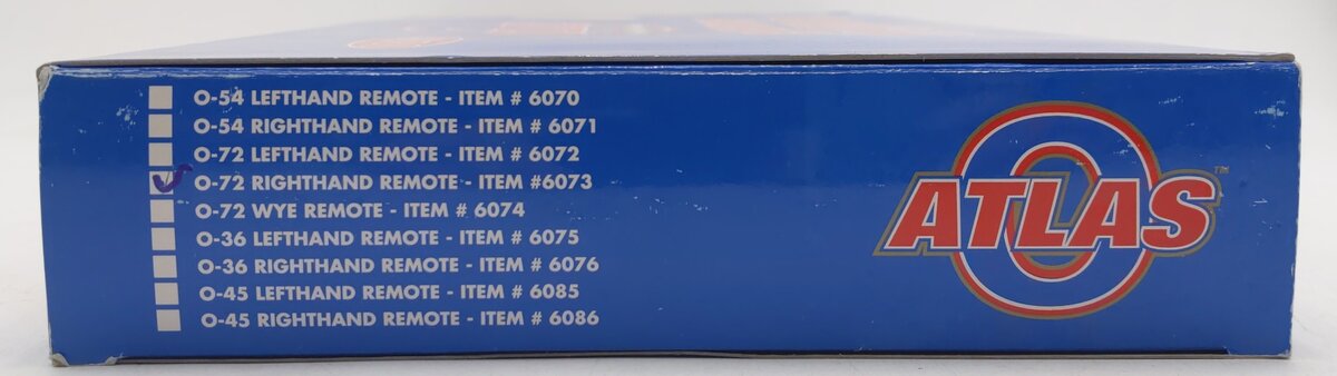 Atlas 6073 O Nickel Silver O-72 Right Hand Remote Switch Turnout VG/Box