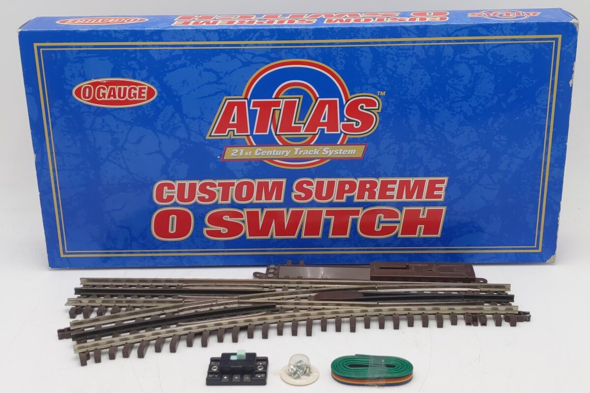 Atlas 6072 O Gauge Nickel Silver O-72 Left Hand Remote Switch Turnout EX/Box