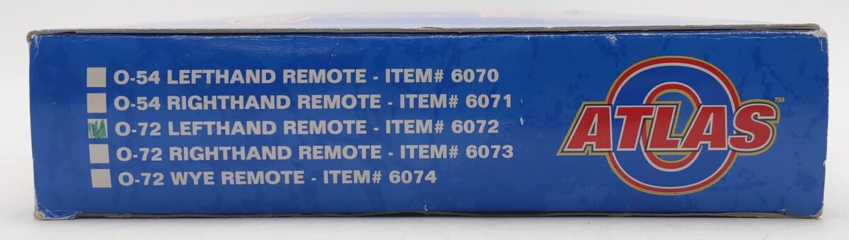 Atlas 6072 O Gauge Nickel Silver O-72 Left Hand Remote Switch Turnout EX/Box