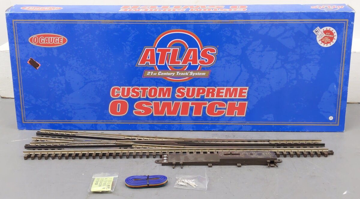 Atlas 6025 O Gauge Nickel Silver Right Hand Remote Switch Turnout #5 (3Rail) EX/Box