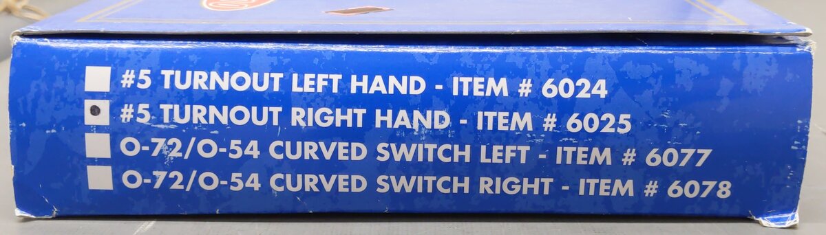 Atlas 6025 O Gauge Nickel Silver Right Hand Remote Switch Turnout #5 (3Rail) EX/Box