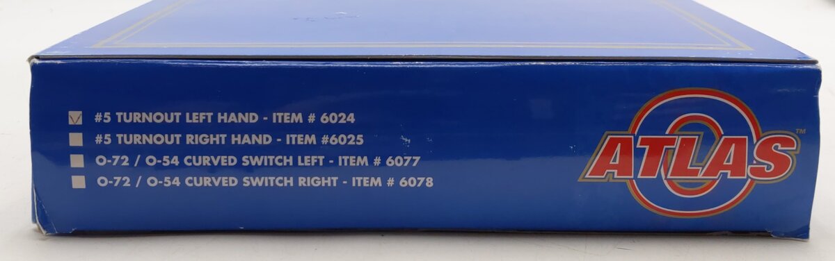 Atlas 6024 O Gauge Nickel Silver Left Hand Remote Switch Turnout #5 EX/Box