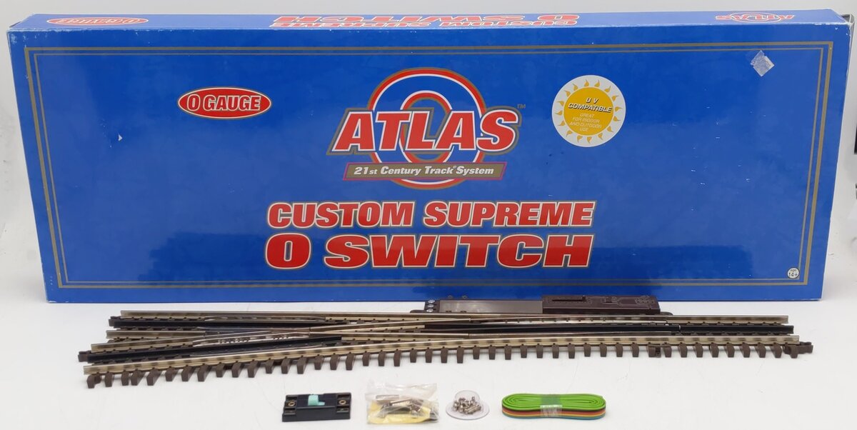 Atlas 6024 O Gauge Nickel Silver Left Hand Remote Switch Turnout #5 EX/Box