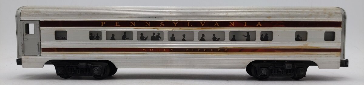 Lionel 2544 Vintage O Pennsylvania Molly Pitcher Aluminum Pullman Car VG