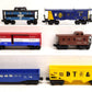 Lionel O Gauge Assorted Freight Cars: 9708, 9317, 9181, 9060, 9018, 9136 [6] VG