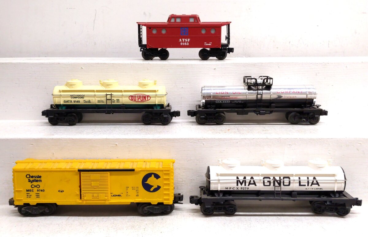 Lionel O Gauge Assorted Freight Cars: 9163, 9148, 2256, 9740, 9279 [5] EX