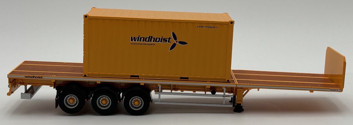 WSI 01-2369 1:50 McNally's Windhoist - 3-Axle Dennison Flatbed Trailer 20FT LN/Box