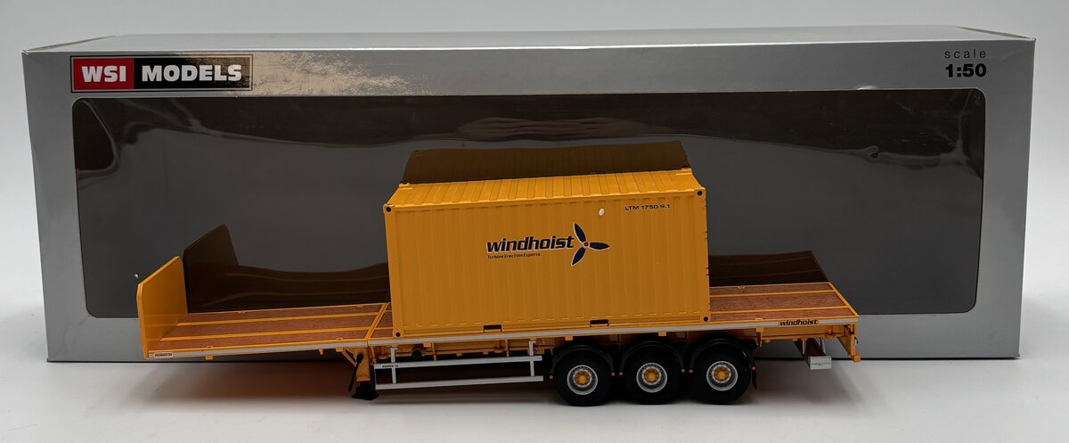 WSI 01-2369 1:50 McNally's Windhoist - 3-Axle Dennison Flatbed Trailer 20FT LN/Box