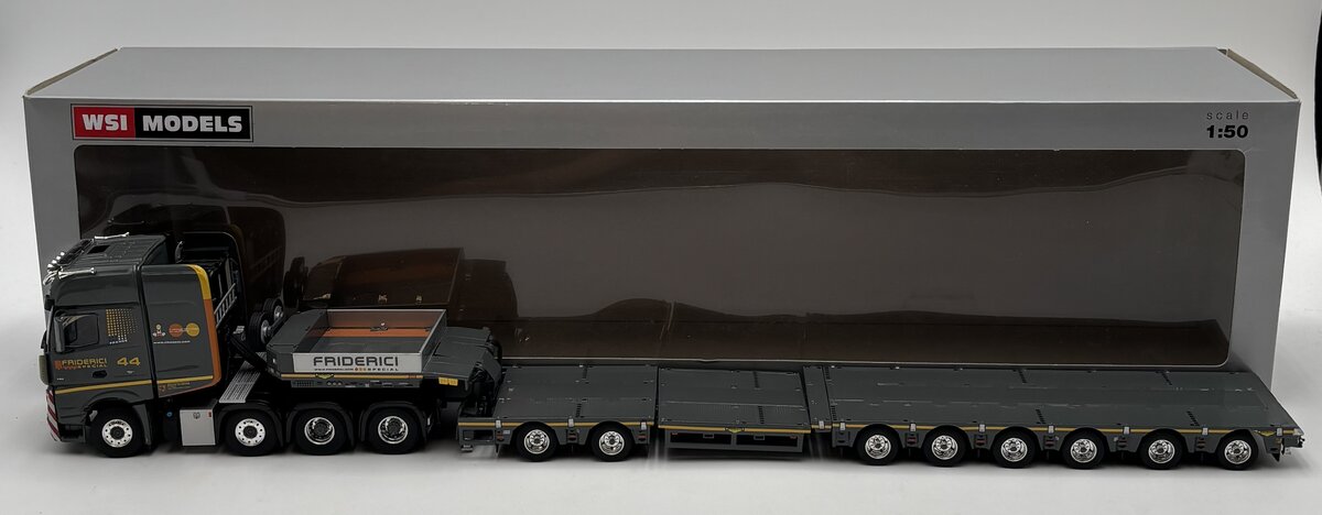 WSI 01-3067 1:50 Friderici-MB Actros MP4 Giga Space SLT 8x4 w/Low Loader-6 Axle LN/Box
