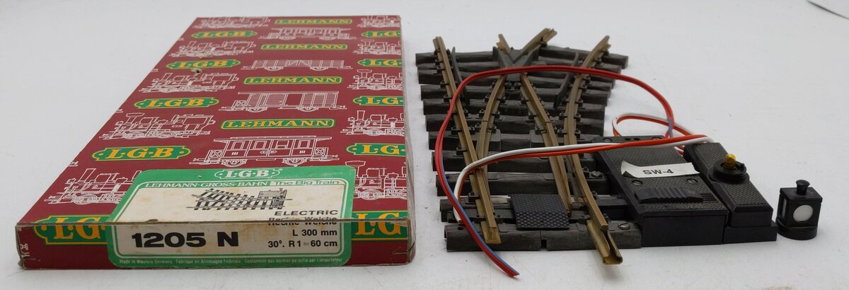 LGB 1205 G Scale 30° Right Hand Electric Switch Turnout LN/Box