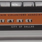 Lionel 6-52085 O Gauge 1996 TCA "City of Dallas" Dallas Full Vista Dome Car EX/Box