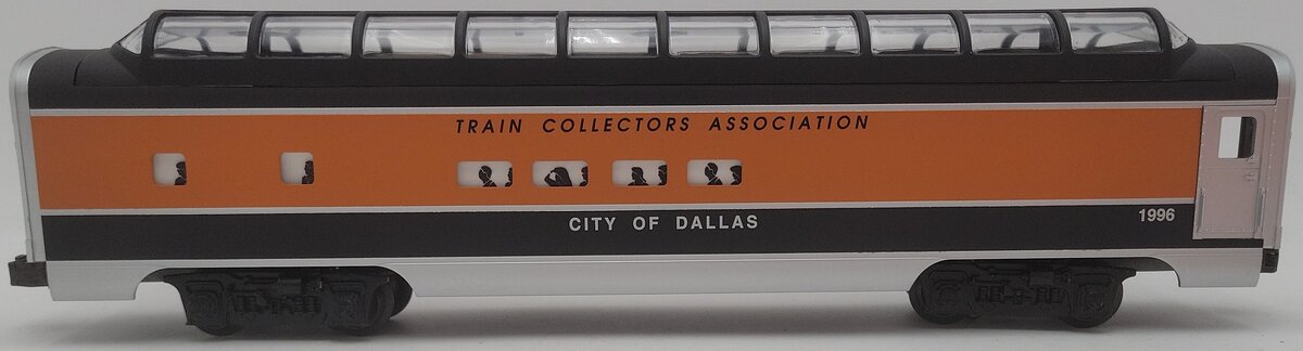 Lionel 6-52085 O Gauge 1996 TCA "City of Dallas" Dallas Full Vista Dome Car EX/Box