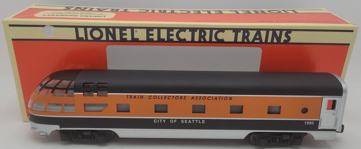 Lionel 6-52062 O Gauge TCA "City of Seattle" Skytop Observation Passenger Car EX/Box