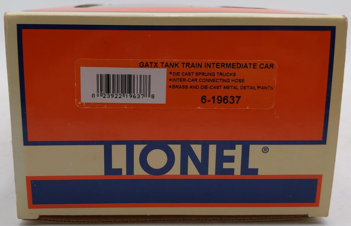 Lionel 6-19637 O Gauge GATX Tank Train Intermediate Car #44589 LN/Box