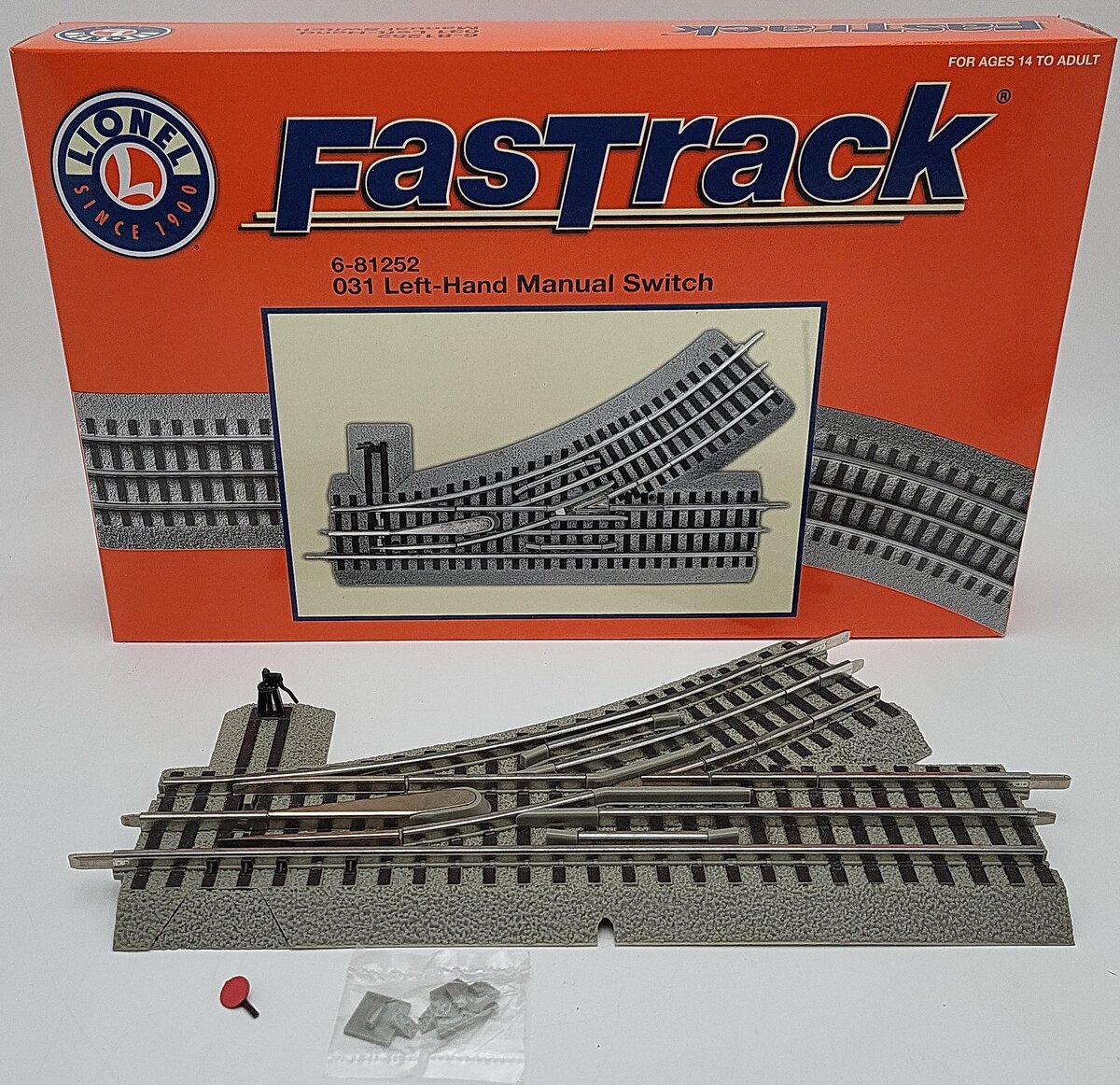 Lionel 6-81252 O-31 Manual Left Hand FasTrack Switch Turnout EX/Box