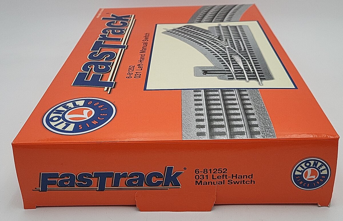Lionel 6-81252 O-31 Manual Left Hand FasTrack Switch Turnout EX/Box