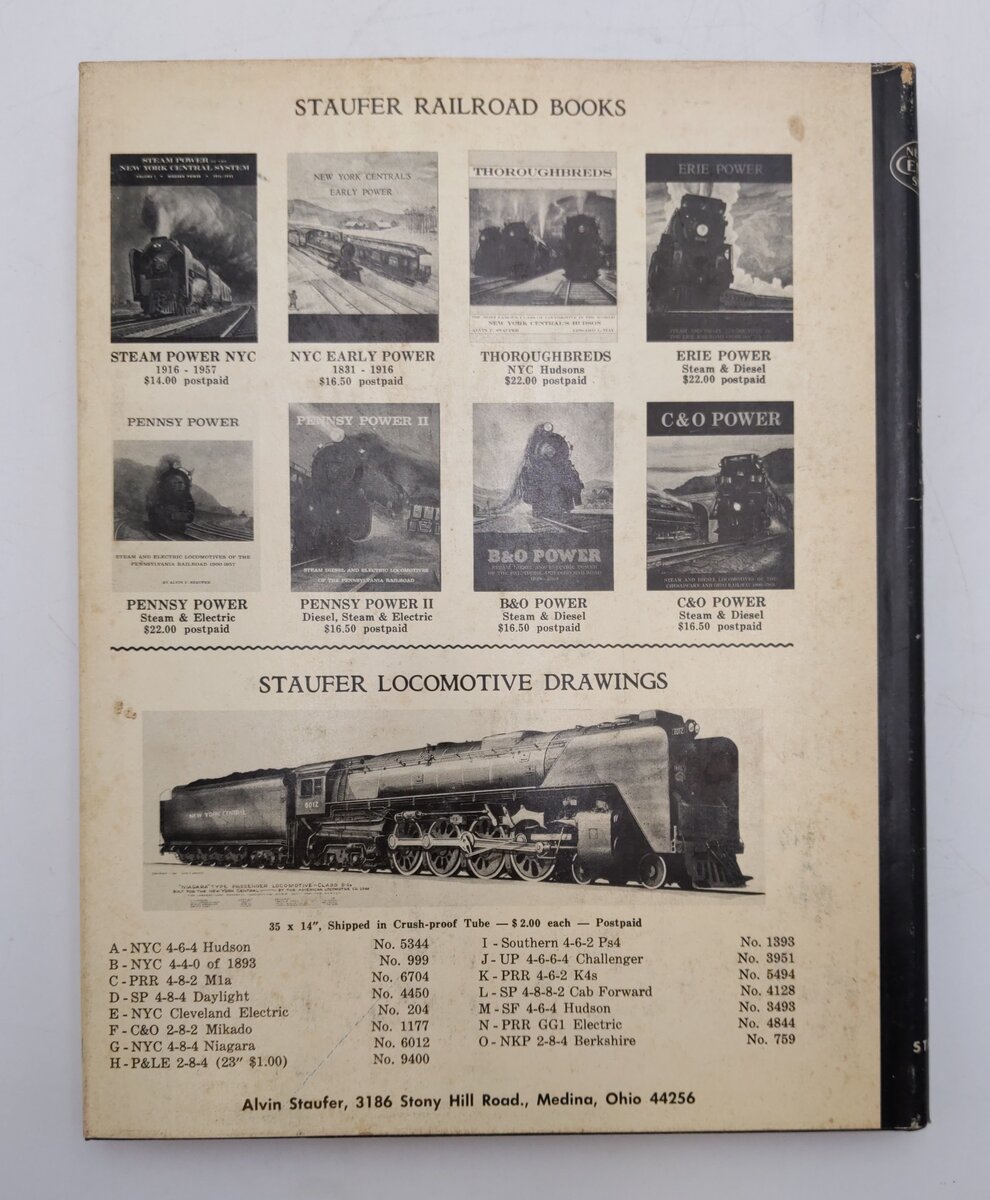Steam Power of the New York Central System, Vol.1 Hardcover By Alvin F Staufer VG