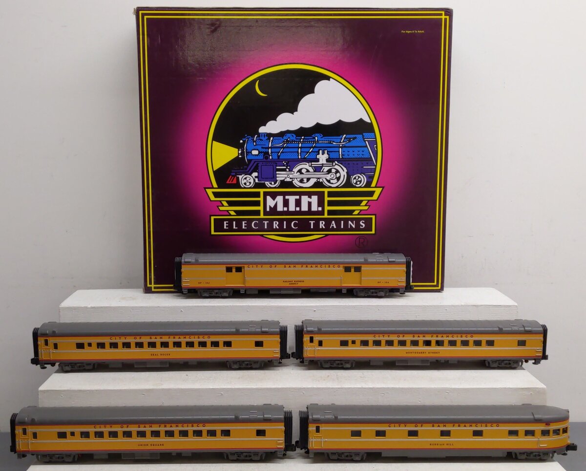 MTH 20-6566 O City of San Francisco 70' Streamlined Passenger Car Set (Set of 5) LN/Box