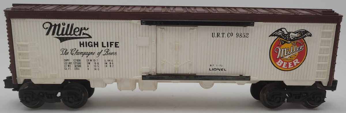 Lionel 6-9852 O Gauge Miller Beer Billboard Reefer Car EX/Box