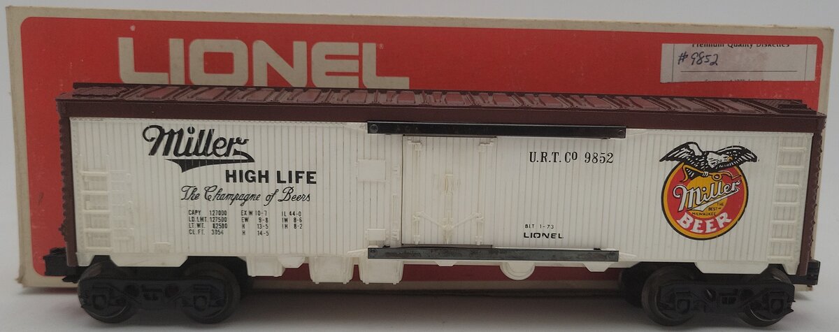 Lionel 6-9852 O Gauge Miller Beer Billboard Reefer Car EX/Box