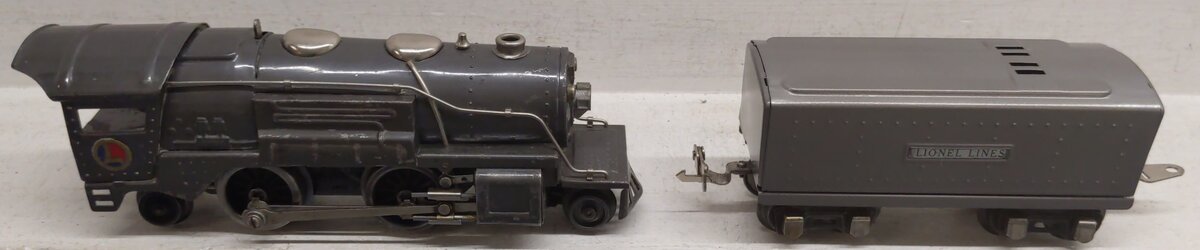 Lionel 259E Vintage O Gray 2-4-2 Streamlined Steam Locomotive & Tender