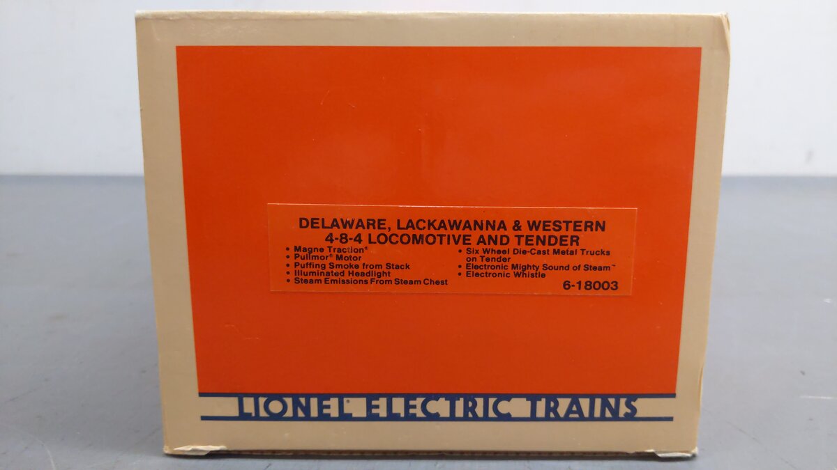 Lionel 6-18003 O Delaware, Lackawanna & Western 4-8-4 Locomotive & Tender #1501 EX/Box