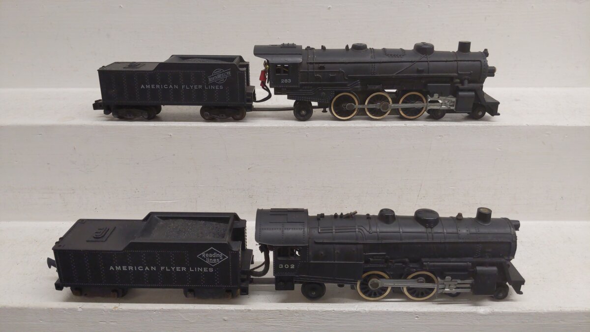 American Flyer S Gauge Assorted Locomotive & Tender 302, 283 [2] VG