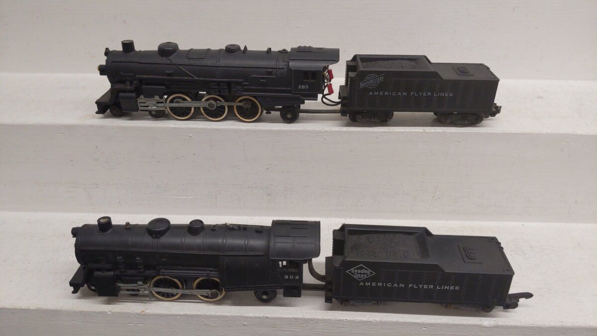 American Flyer S Gauge Assorted Locomotive & Tender 302, 283 [2] VG