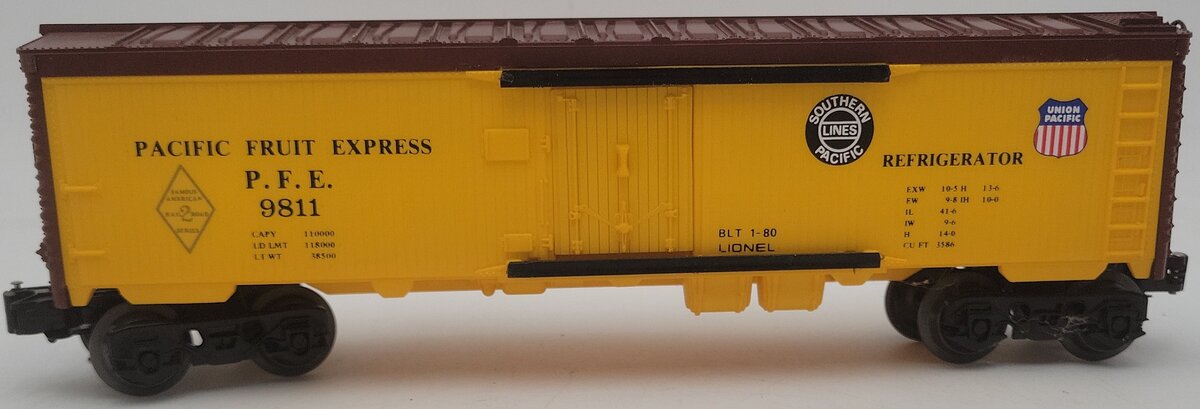 Lionel 6-9811 O Gauge SP/UP FARR Pacific Fruit Express Reefer Car #9811 EX/Box