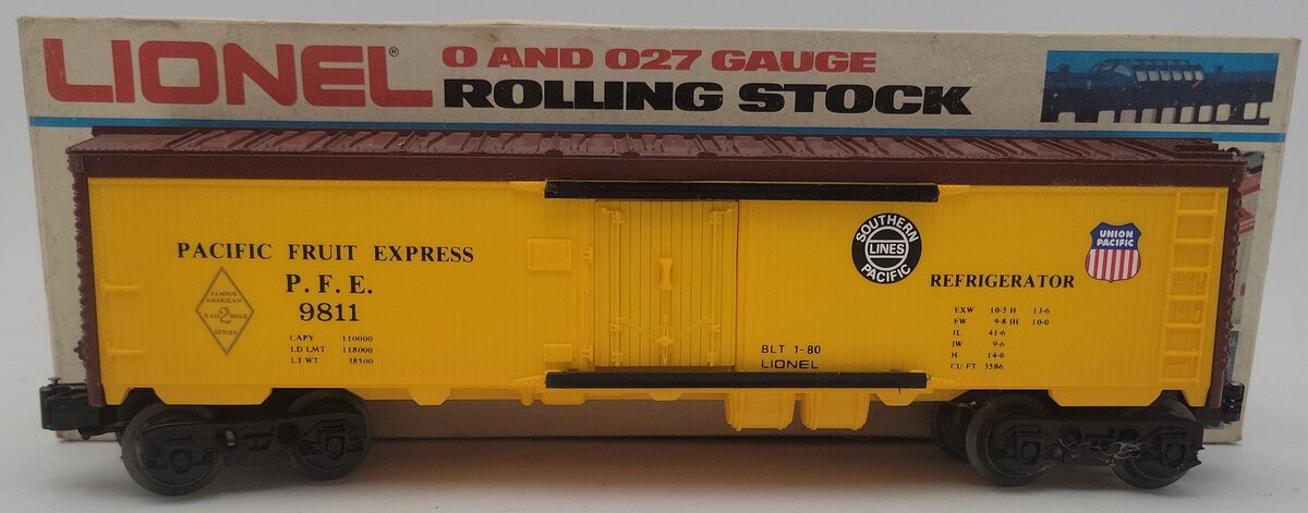 Lionel 6-9811 O Gauge SP/UP FARR Pacific Fruit Express Reefer Car #9811 EX/Box