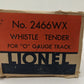 Lionel 2466WX Vintage O Lionel Lines Whistling Tender VG/Box