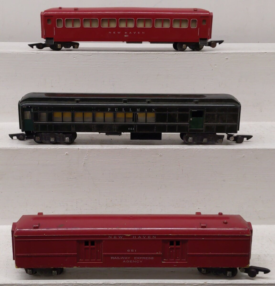American Flyer Vintage S Gauge Passenger Cars #653,650,651 [3] VG
