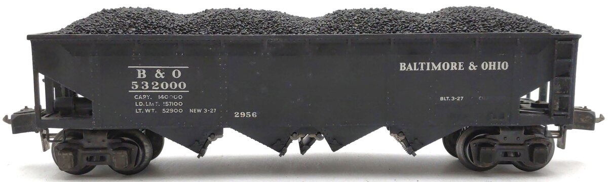 Lionel 2956 Vintage O Prewar Baltimore & Ohio Semi-Scale Die-Cast 4-Bay Hopper VG