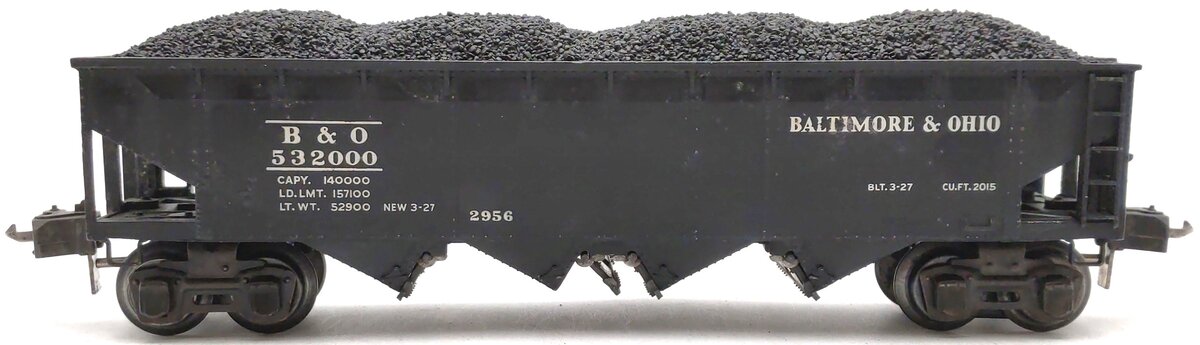 Lionel 2956 Vintage O Prewar Baltimore & Ohio Semi-Scale Die-Cast 4-Bay Hopper VG