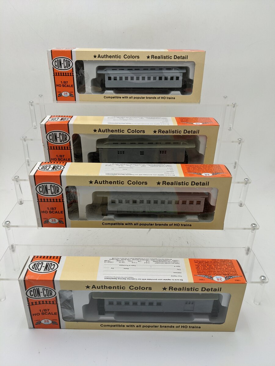 Con-Cor 85710 HO Undecorated Oldie Passenger Cars (Set of 4) NIB