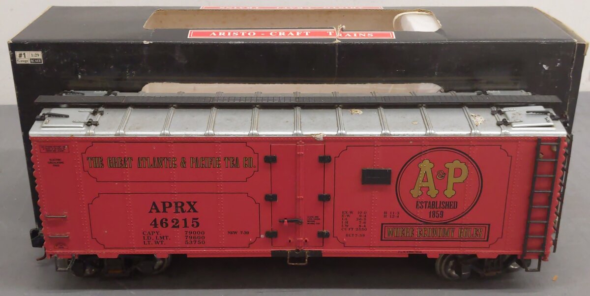 Aristo-Craft 46215 A&P Foods Steel Reefer Car - Metal Wheels/Box