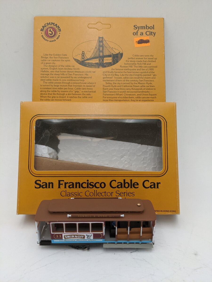 Bachmann 60541 HO San Francisco Powell & Mason Cable Car # 11 EX/Box