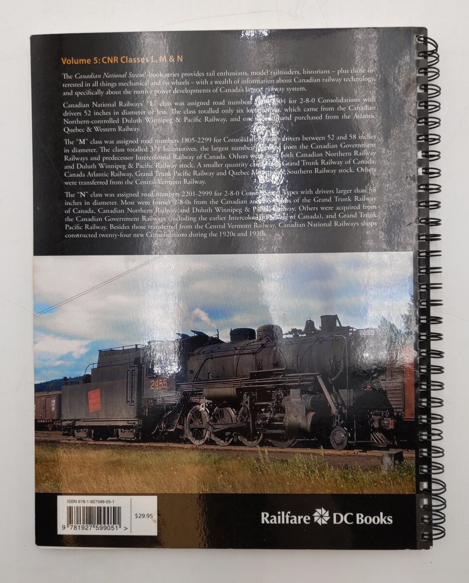 Canadian National Steam! Vol.5 Spiral Bound Book By Donald R. McQueen EX