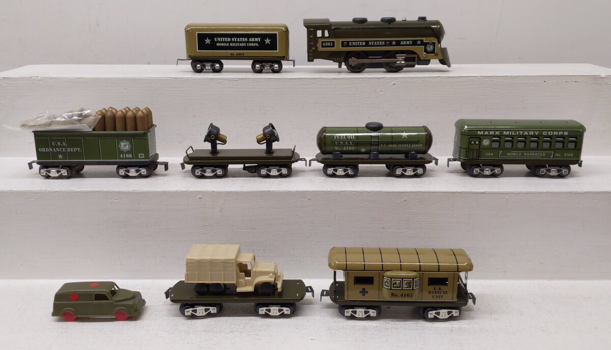 Marx 10471 O Gauge US Army Steamline Steam Train Set EX/Box