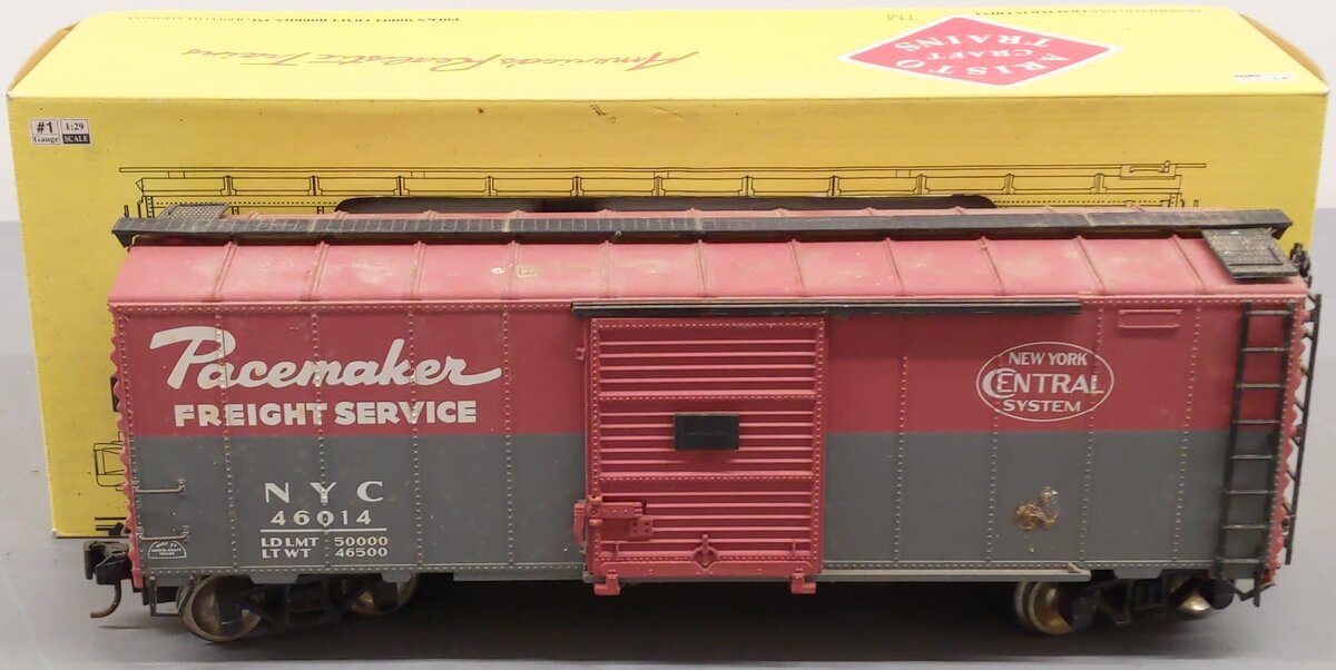 Aristo-Craft 46014 G Scale New York Central Boxcar - Metal Wheels/Box