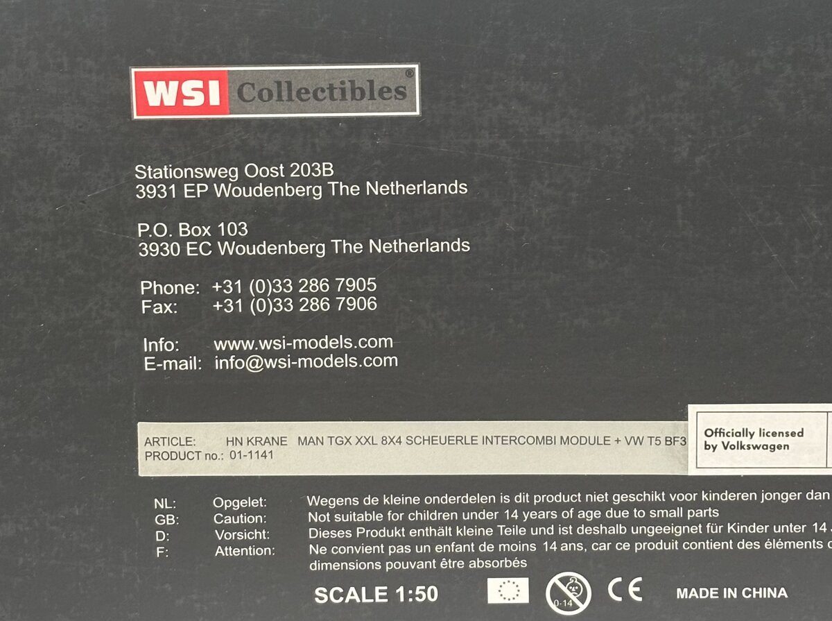 WSI 01-1141 1:50 H.N. Krane - MAN TGX XXL w/ Scheuerle Intercombi and VW BF3 LN/Box