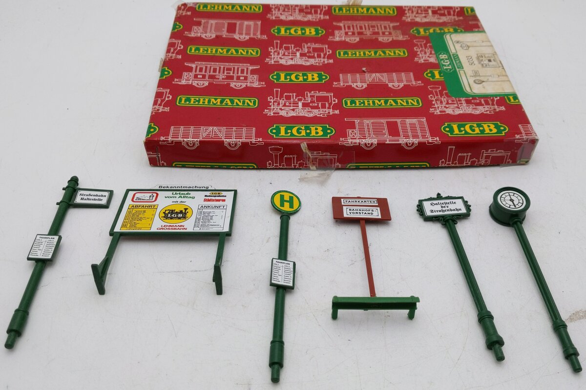LGB 5033 G Scale Assorted Railroad Signs EX/Box