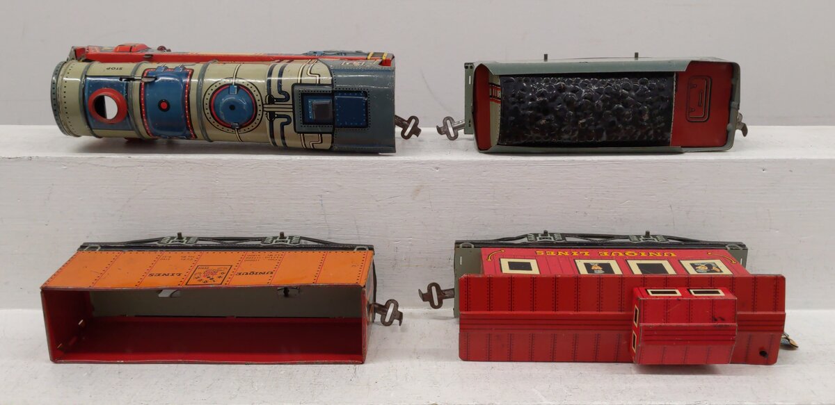 Unique 400 Vintage O Gauge "Benny The Brakeman" Clockwork Steam Freight Set VG/Box