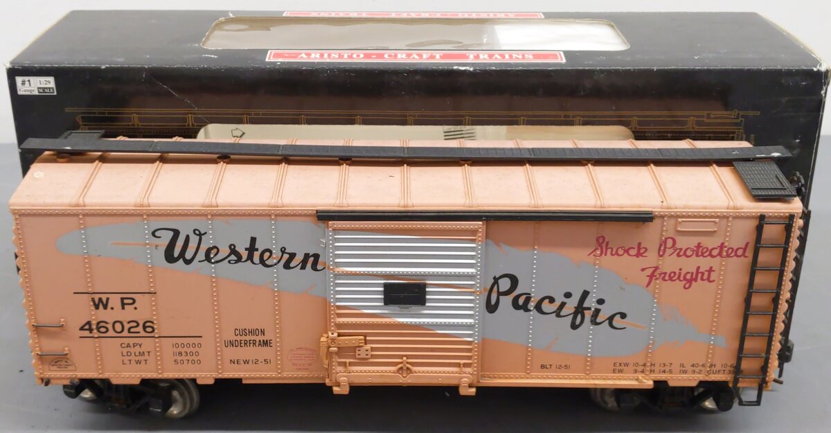 Aristo-Craft 46026 Western Pacific Boxcar- Metal Wheels/Box